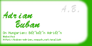 adrian buban business card